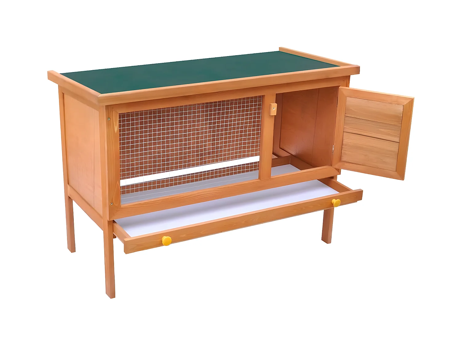 Clapier d'extérieur Enclos pour petits animaux 1 niveau Bois RG3Q50848