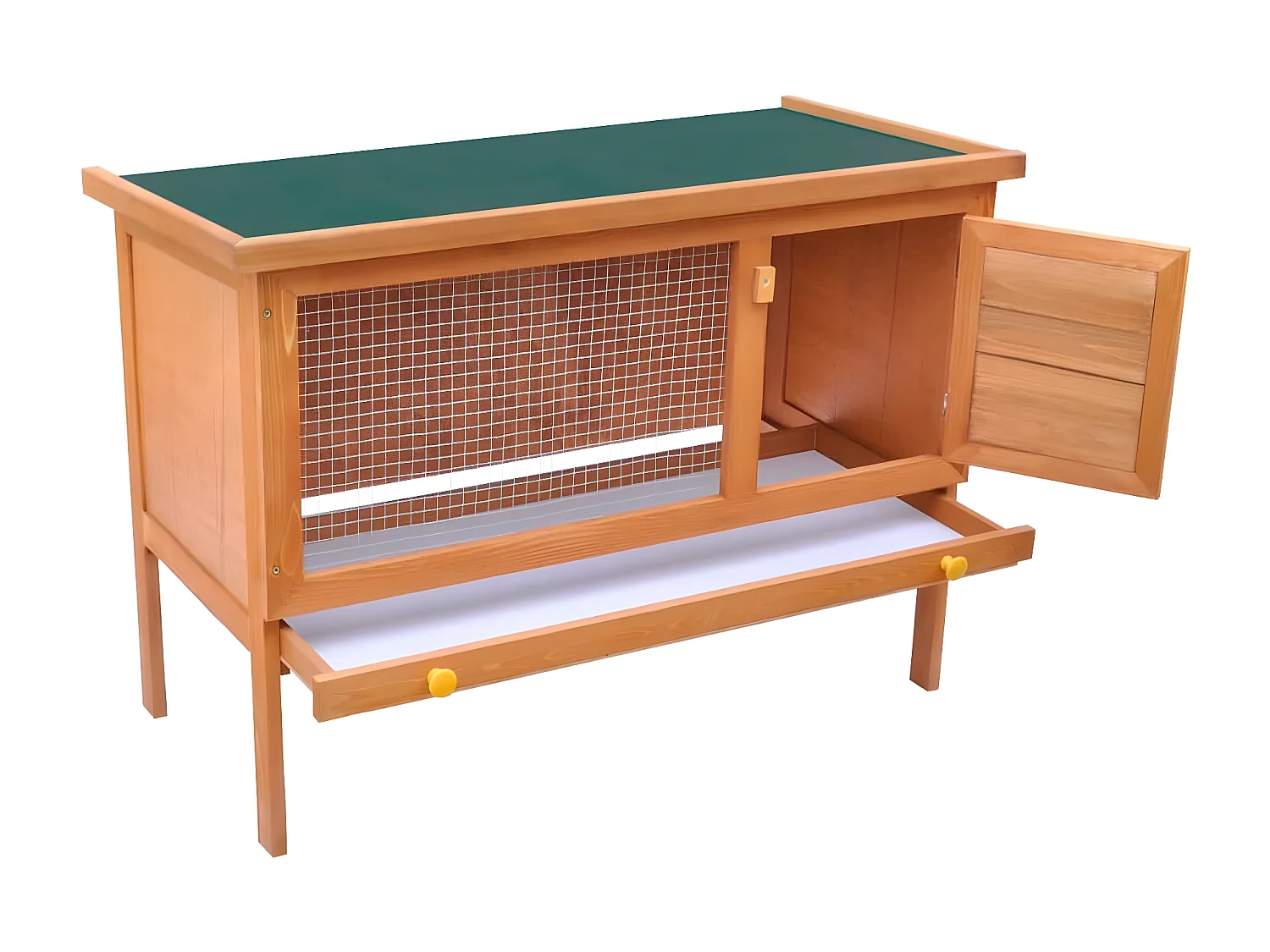 Casa de animales pequeños jaula conejera 1 piso madera ES576919