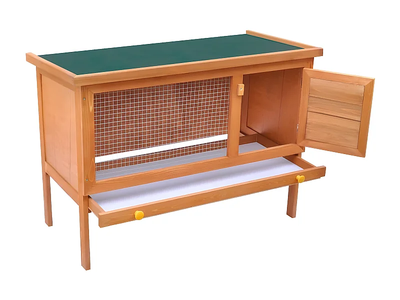 Clapier d'extérieur Enclos pour petits animaux 1 niveau Bois RG3Q50848