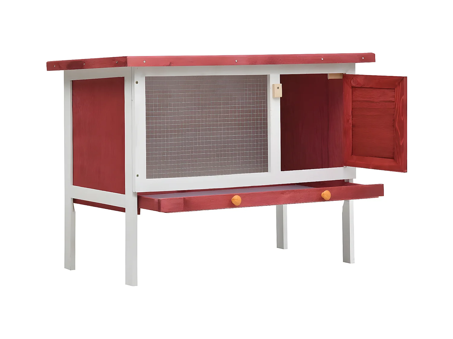 Clapier d'extérieur 1 niveau Rouge Bois RG3Q94255