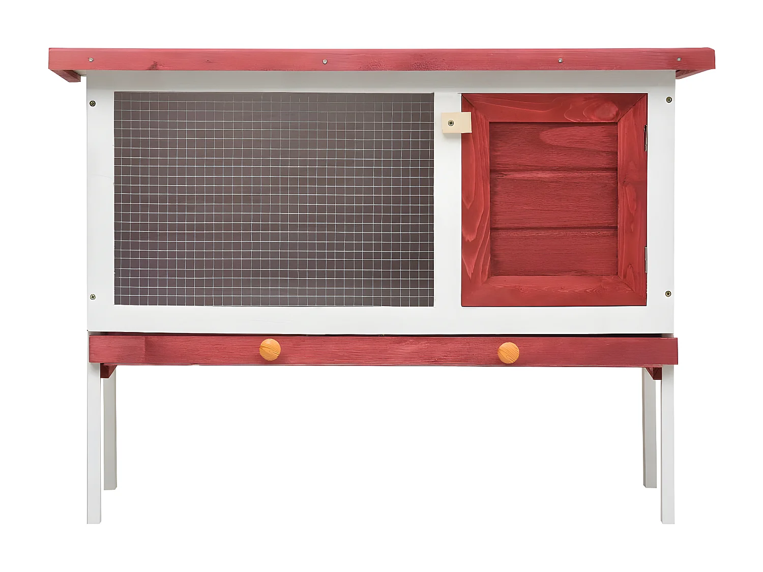 Jaula conejera de 1 piso madera rojo ES639917