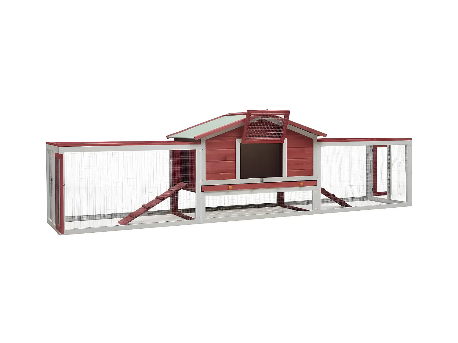 Clapier Rouge 310x70x87 cm Pin massif et sapin RG3Q96717