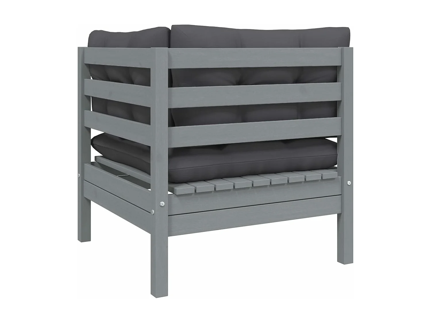 3 pcs Canapés de jardin avec coussins Gris Bois de pin massif PWRS24085