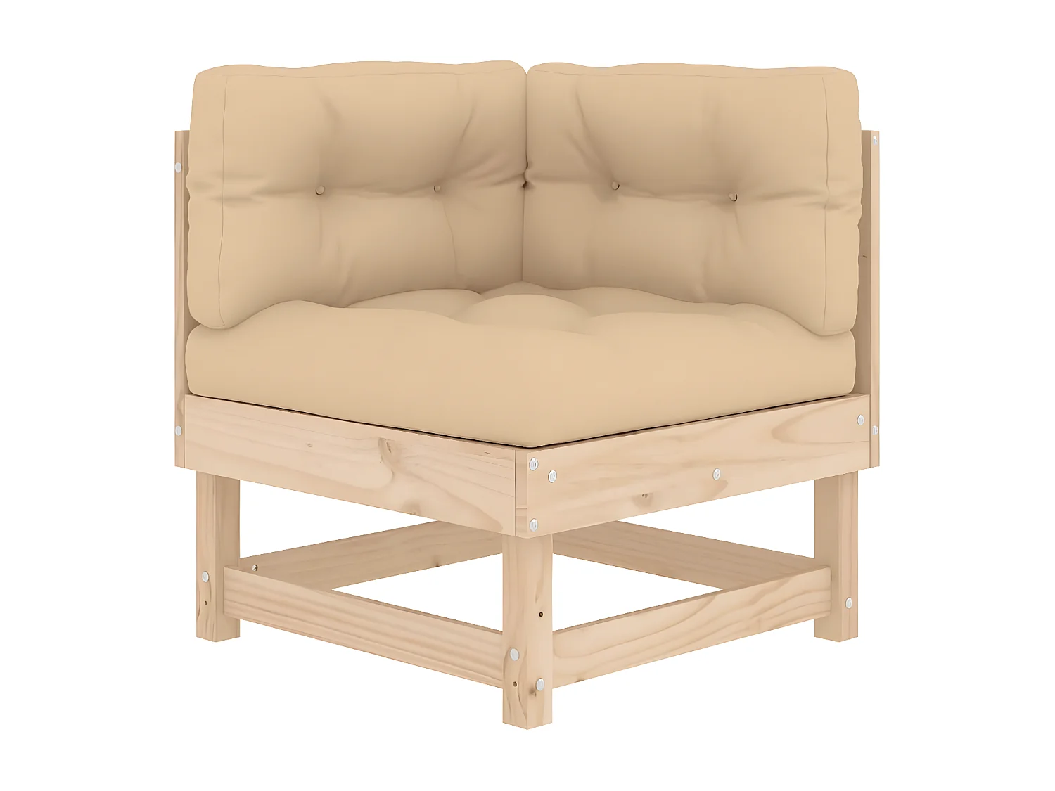 Canapé d'angle avec coussins bois de pin solide PWRS77608