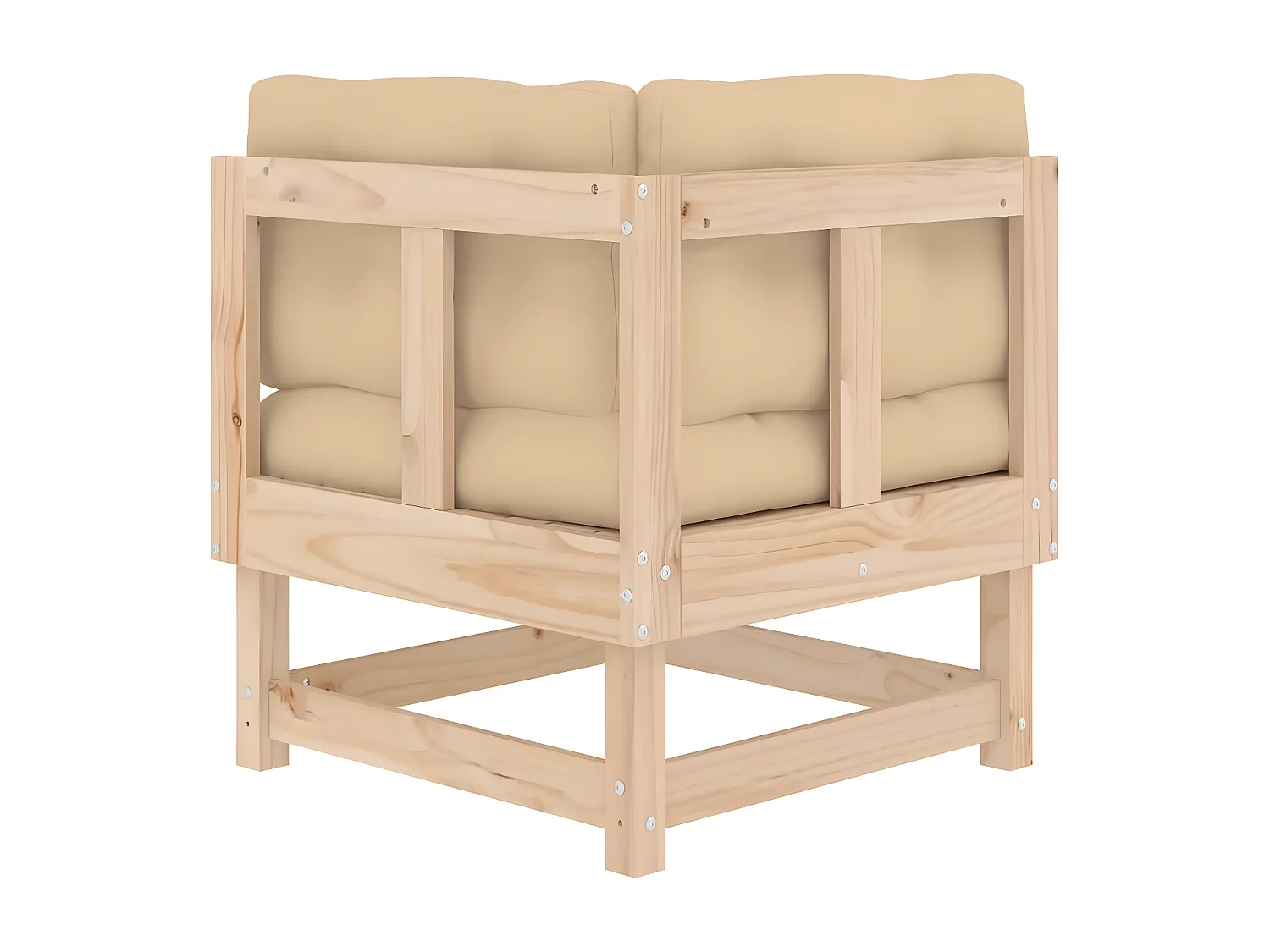 Canapé d'angle avec coussins bois de pin solide PWRS77608