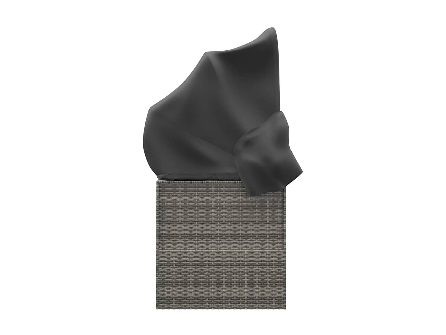 Canapé de jardin toit et coussins Gris Résine tressée PEWV74306