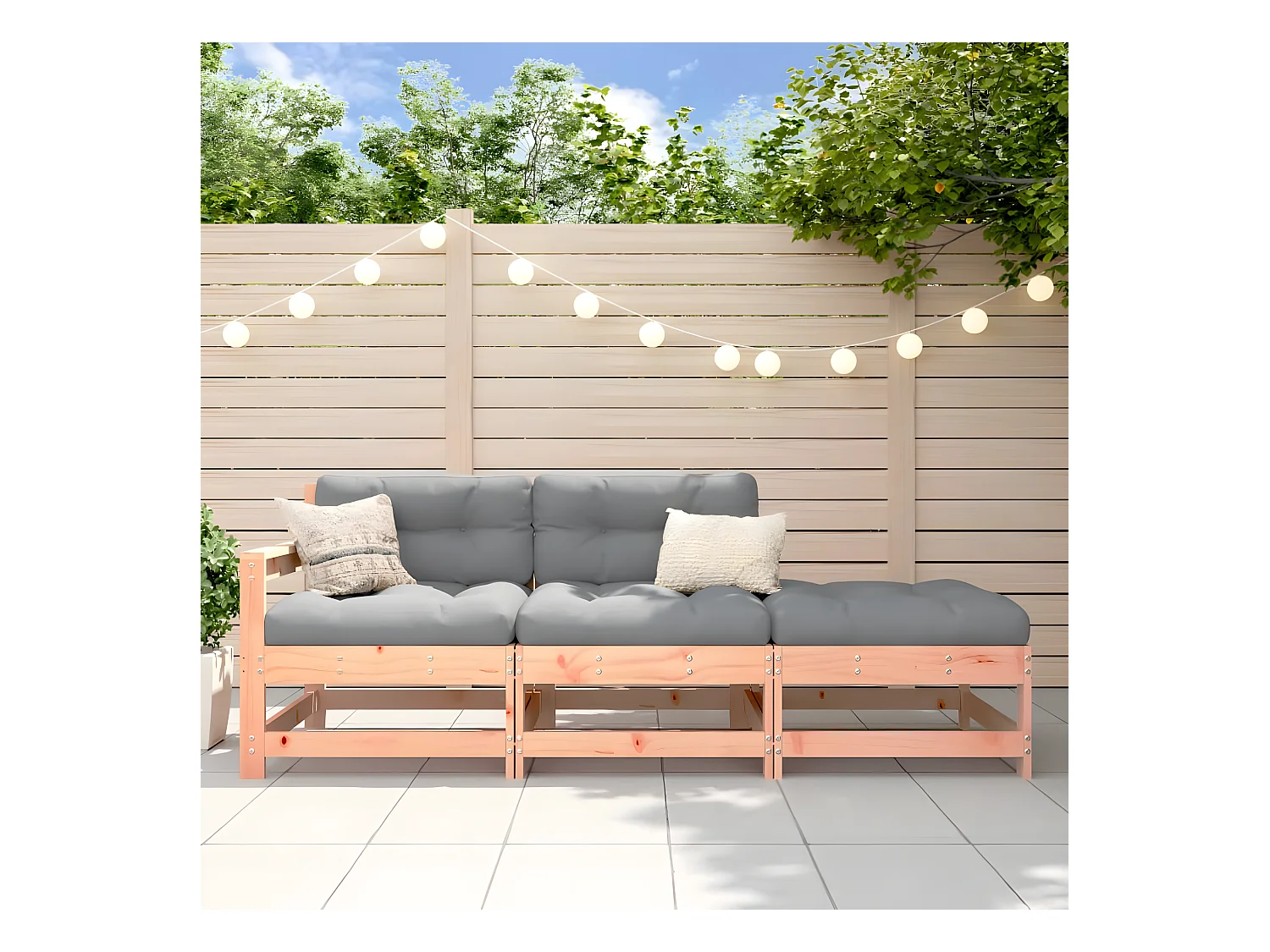 3 pcs Canapés de jardin avec coussins bois massif douglas PWRS59246