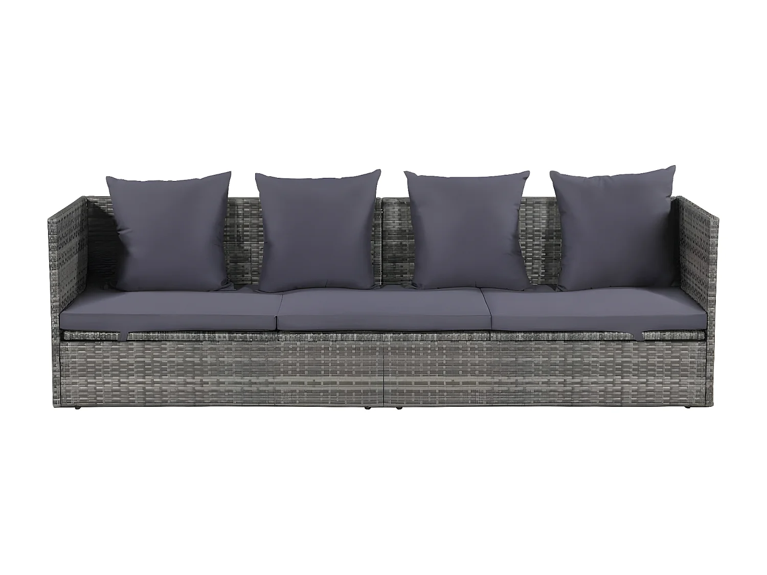 Espreguiçadeira de jardim 200x60 cm vime PE cinzento PT900130