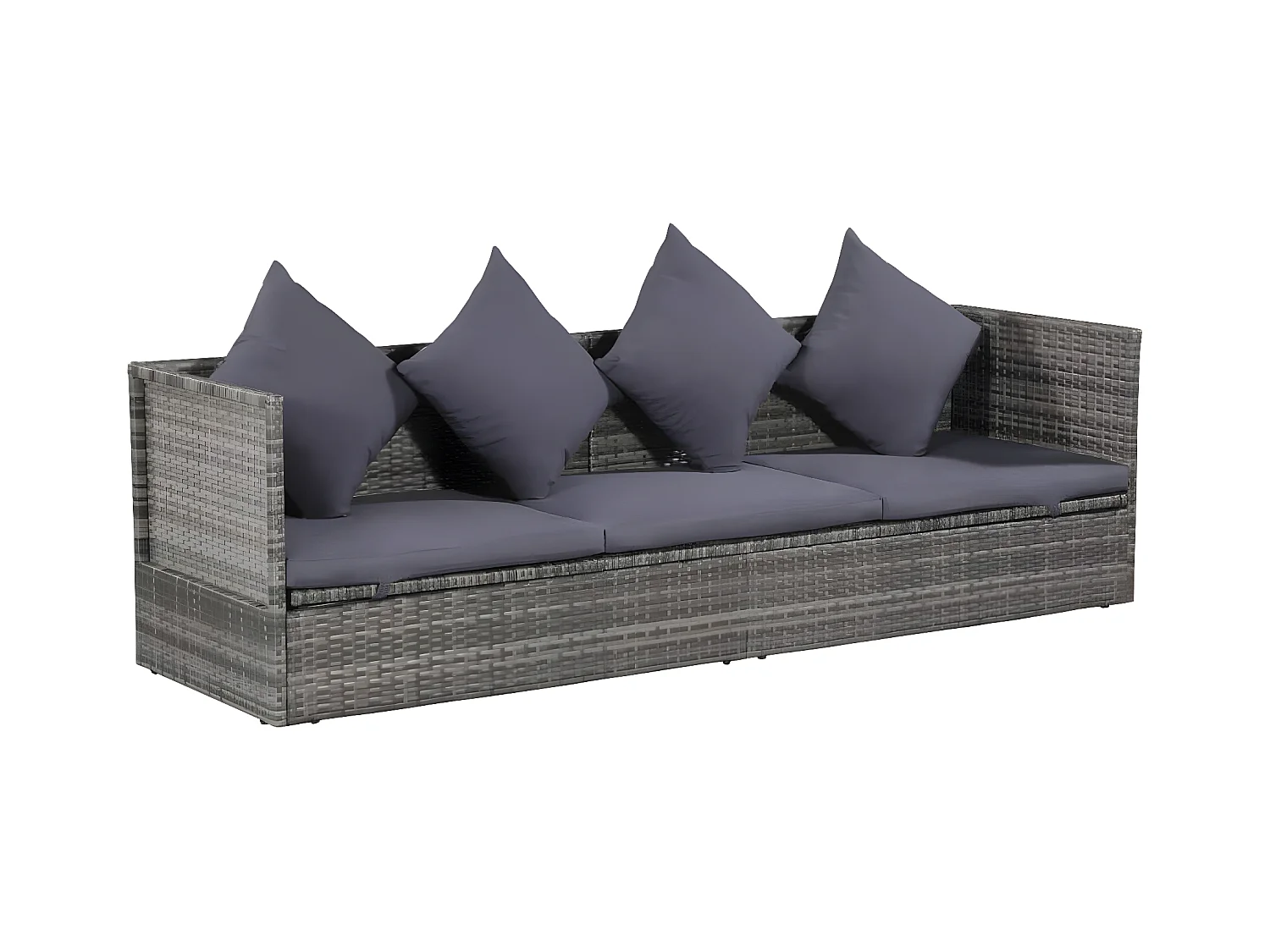 Canapé de jardin Gris 200x60 cm Résine tressée PEWV25643