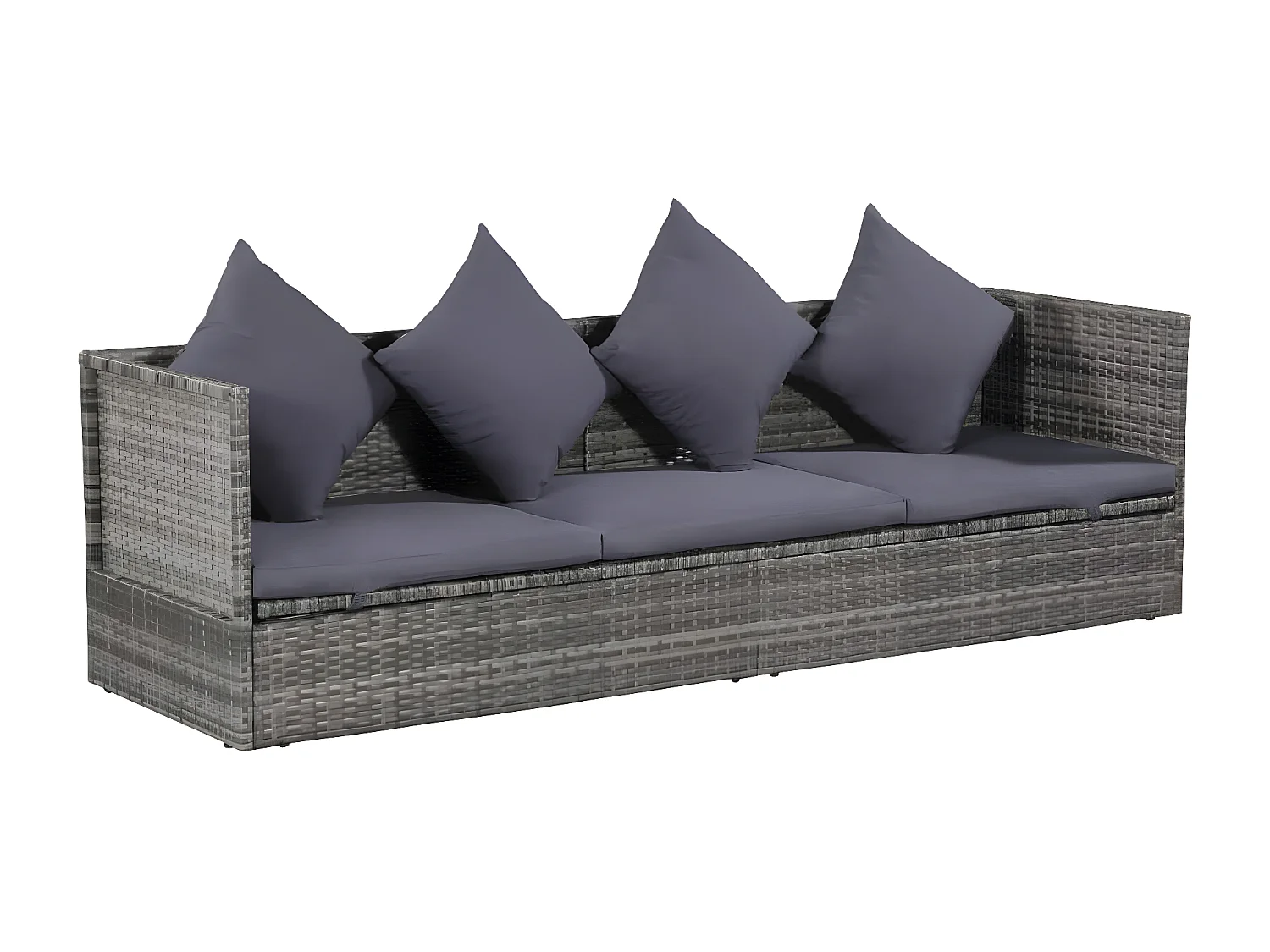 Canapé de jardin Gris 200x60 cm Résine tressée PEWV25643