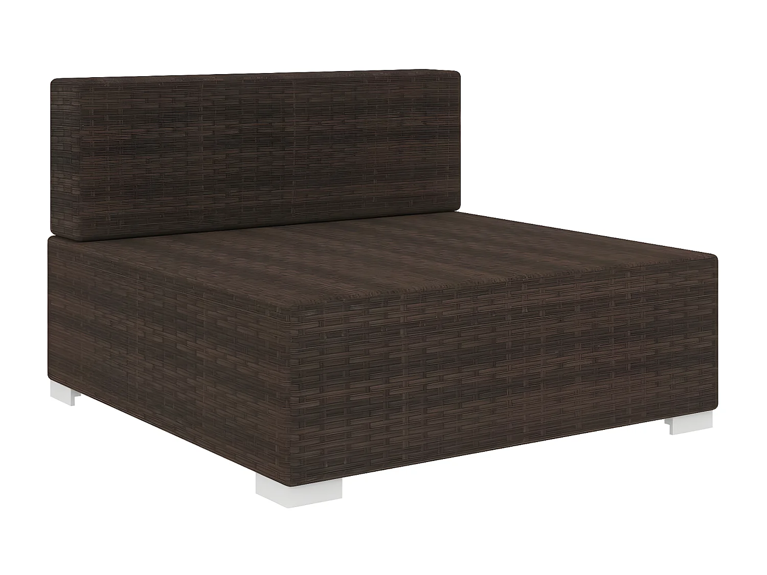 Canapé central sectionnel 1 pc et coussins Résine tressée Marron PWRS66440