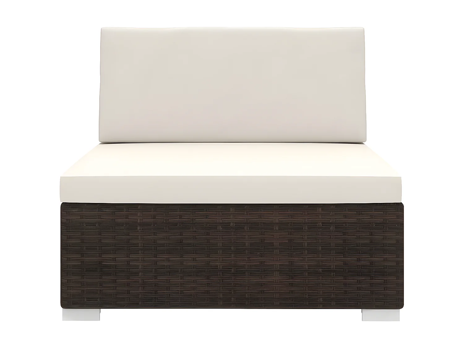 Canapé central sectionnel 1 pc et coussins Résine tressée Marron PWRS66440