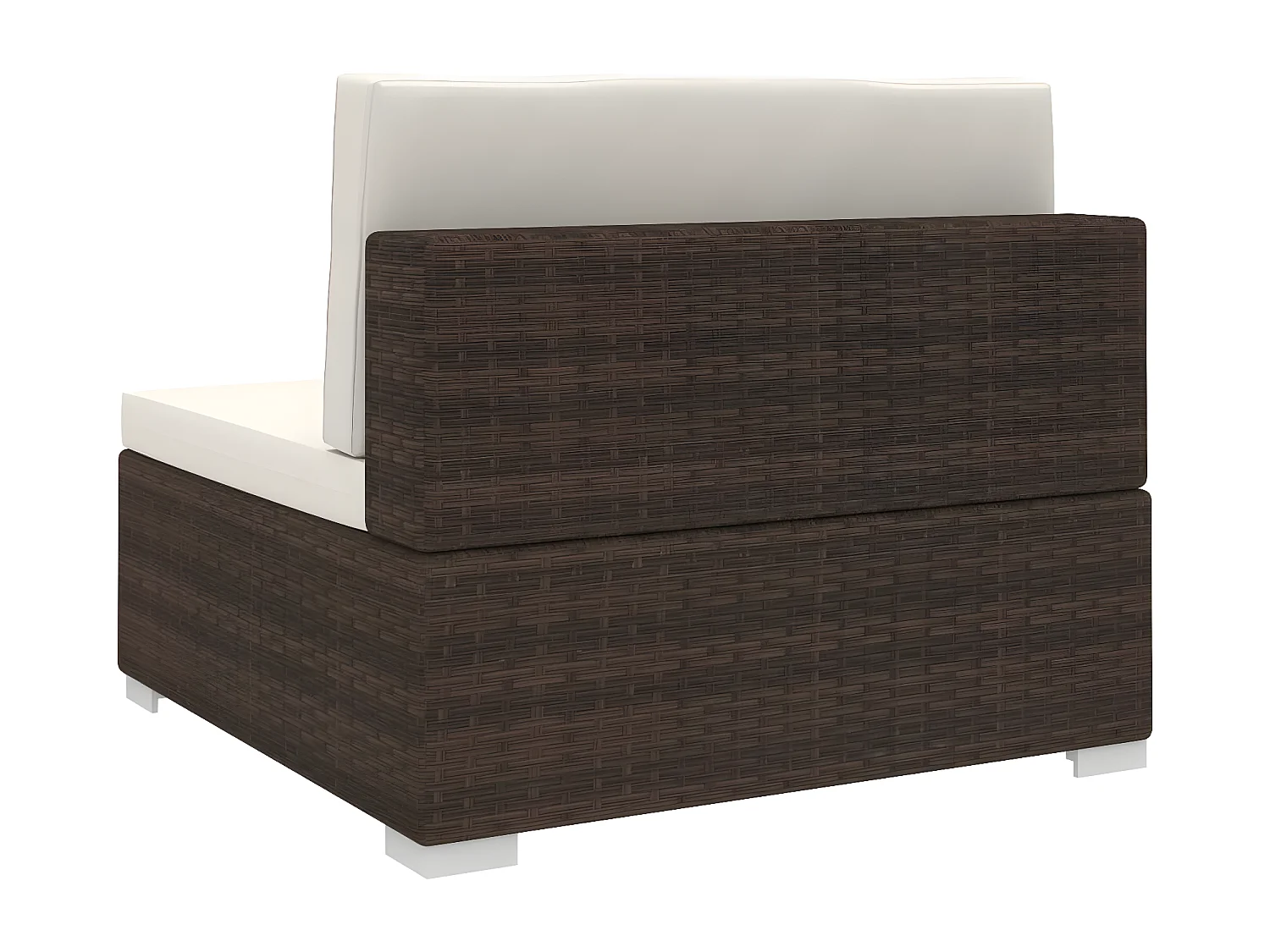 Canapé central sectionnel 1 pc et coussins Résine tressée Marron PWRS66440