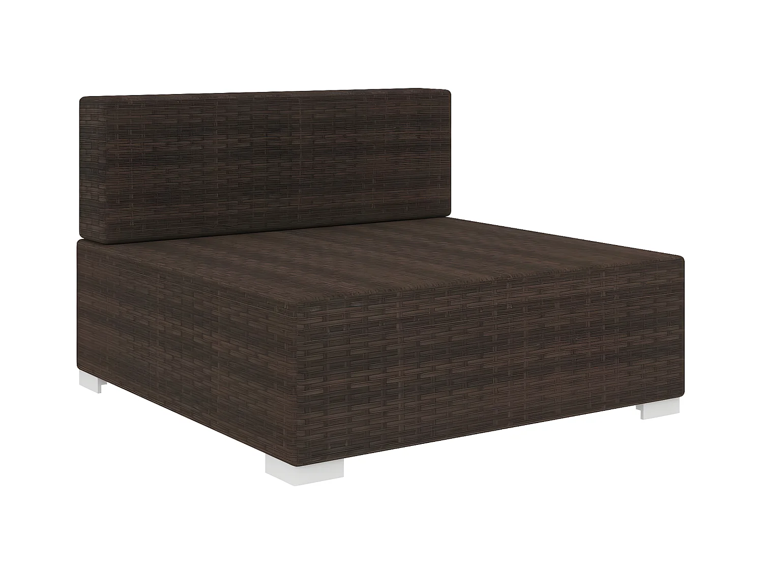 Middenbank 1 st met kussens poly rattan bruin NL576426