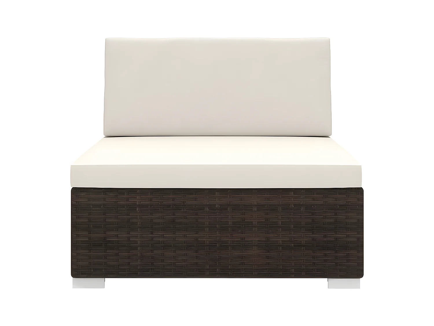 Middenbank 1 st met kussens poly rattan bruin NL576426