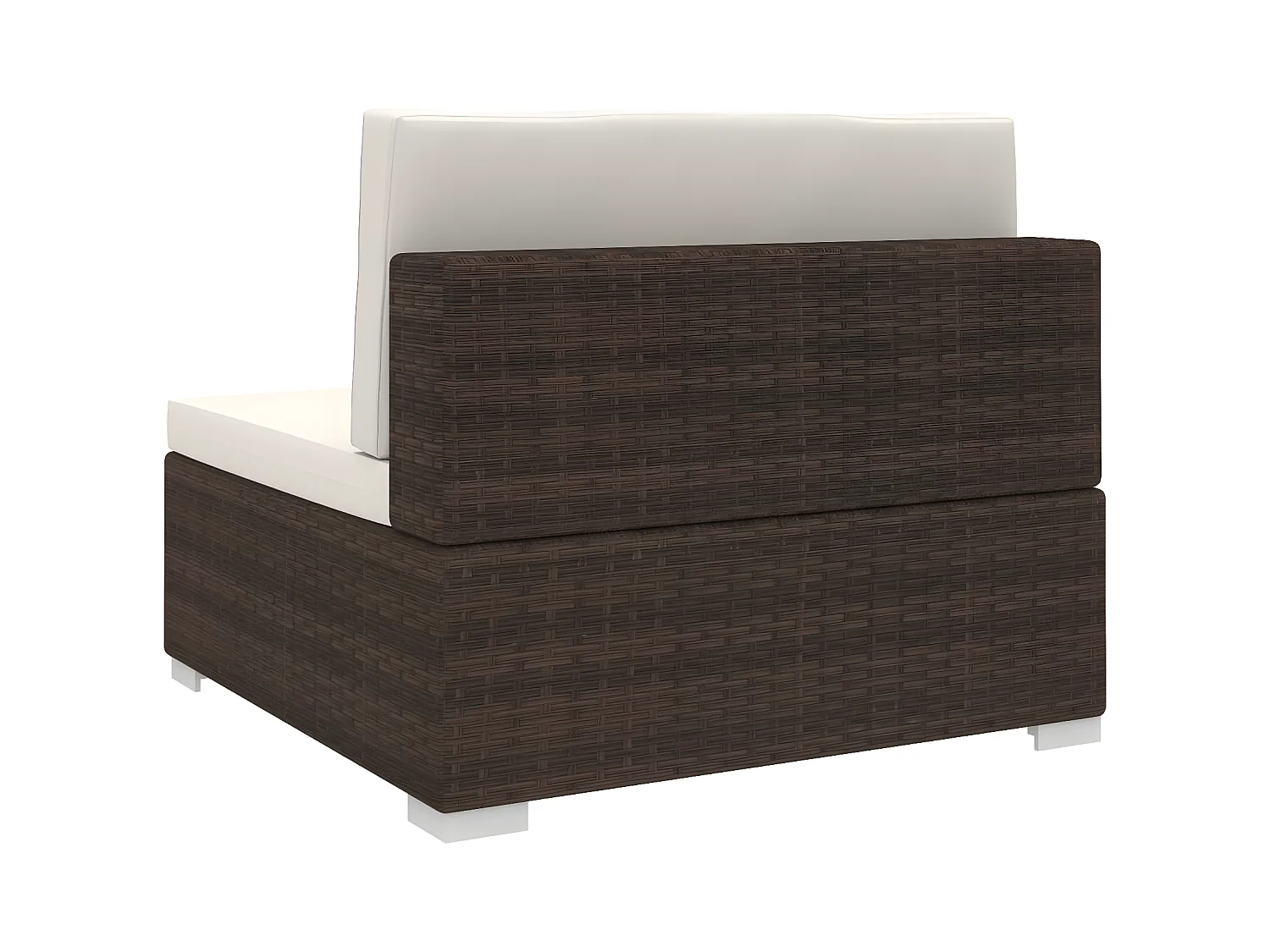 Middenbank 1 st met kussens poly rattan bruin NL576426