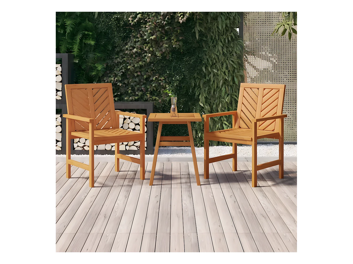 Table basse de jardin 45x45x60 cm bois massif d'acacia GHR87439