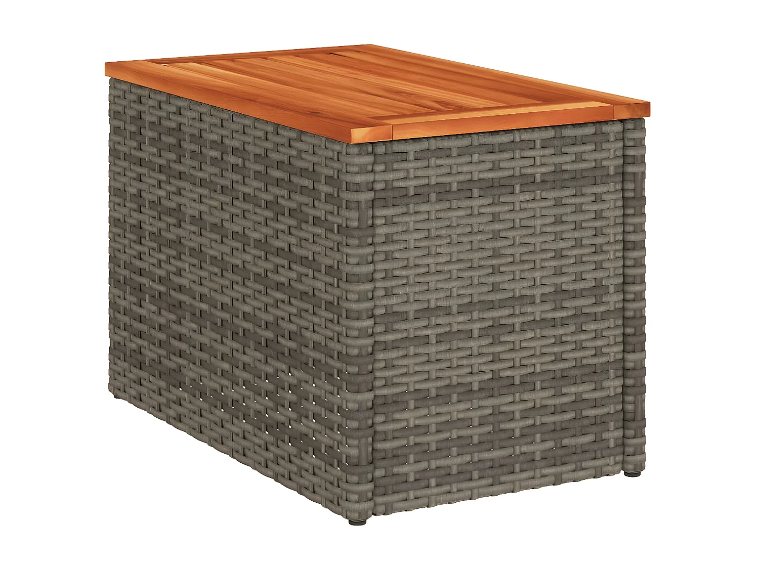Tuinbijzettafels 2 st 55x34x37 cm poly rattan en hout grijs NL210453