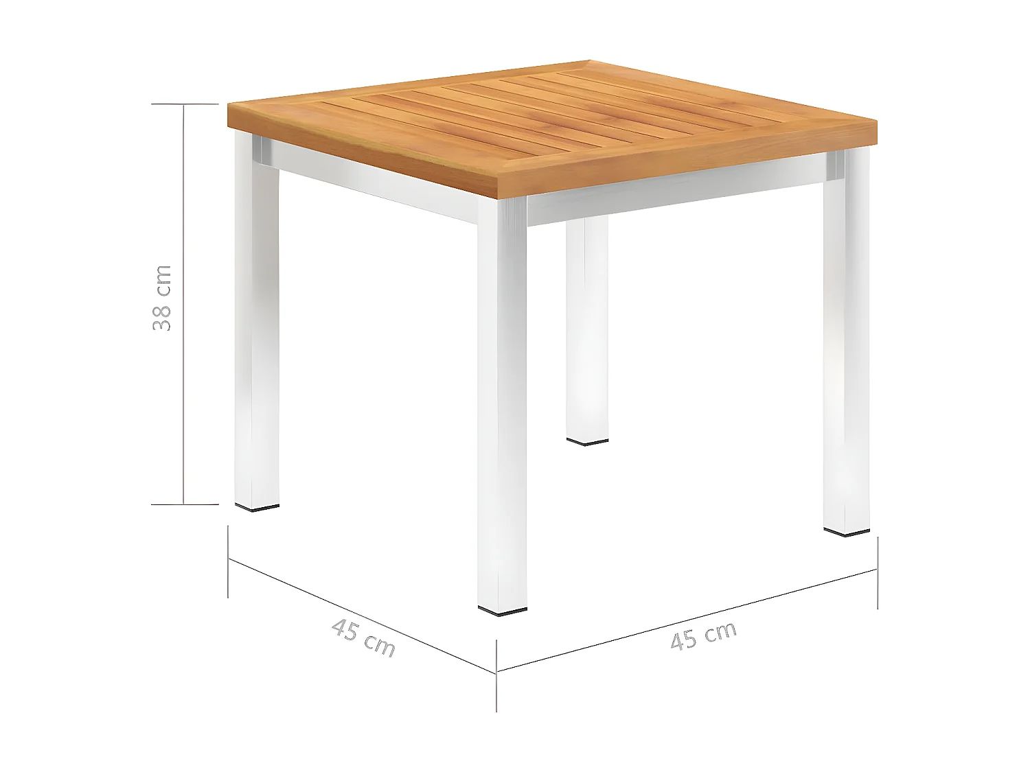 Tuinbijzettafel 45x45x38 cm massief acaciahout roestvrij staal NL161274