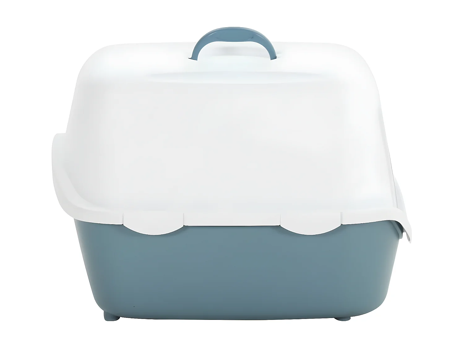 Bac à litière à chat et couvercle Blanc et bleu 56x40x40 cm PP RG3Q43653