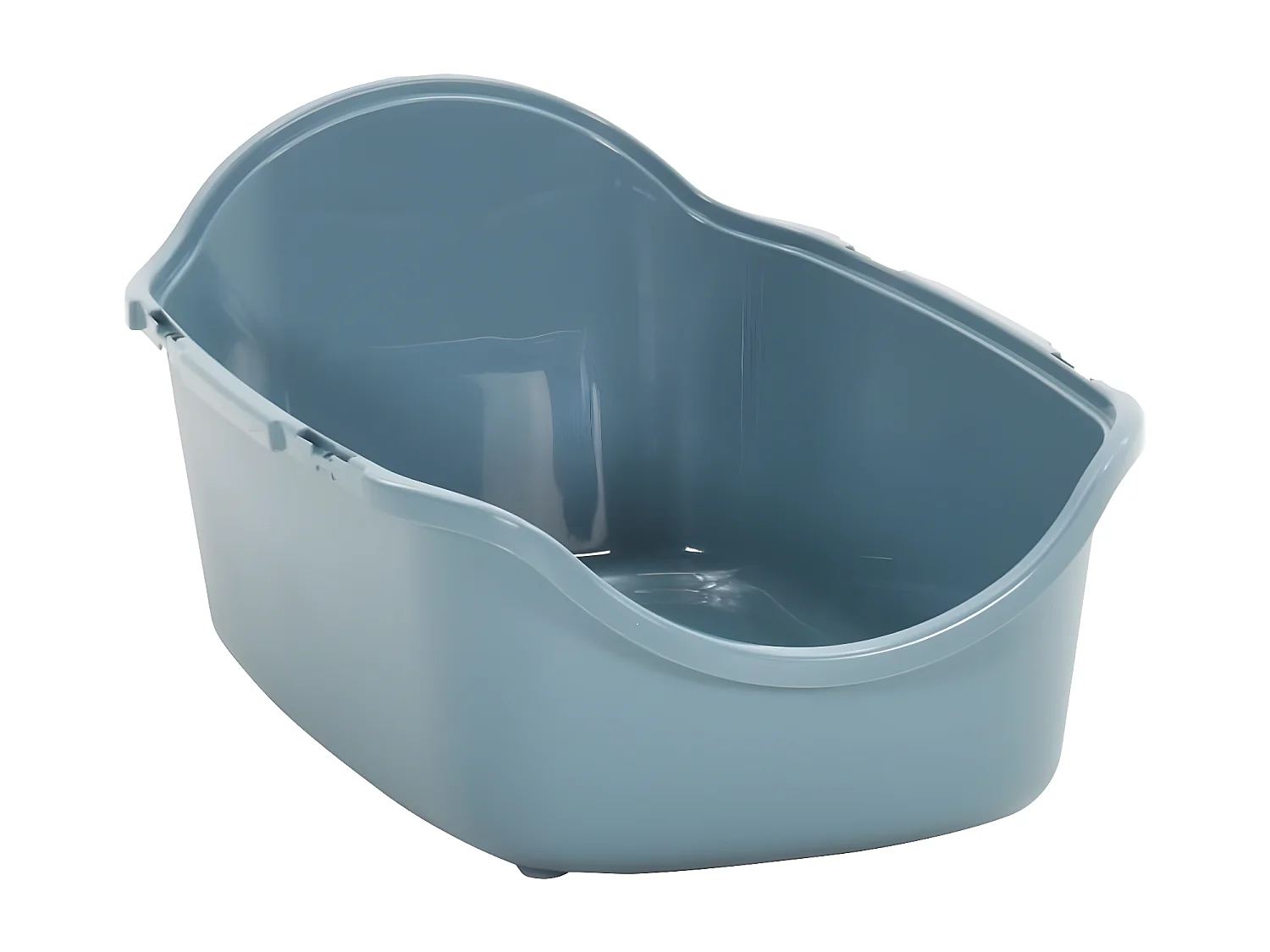 Bac à litière à chat et couvercle Blanc et bleu 56x40x40 cm PP RG3Q43653