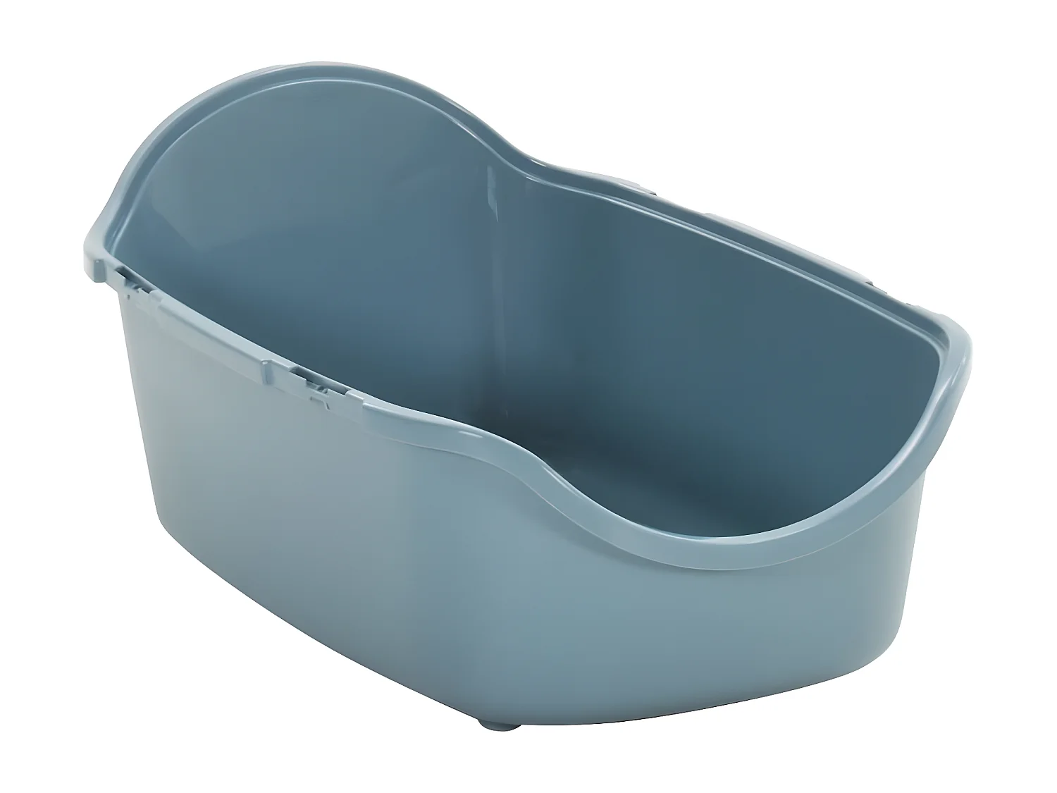 Tabuleiro de areia p/ gatos c/ tampa 56x40x40cm PP branco/azul PT521887