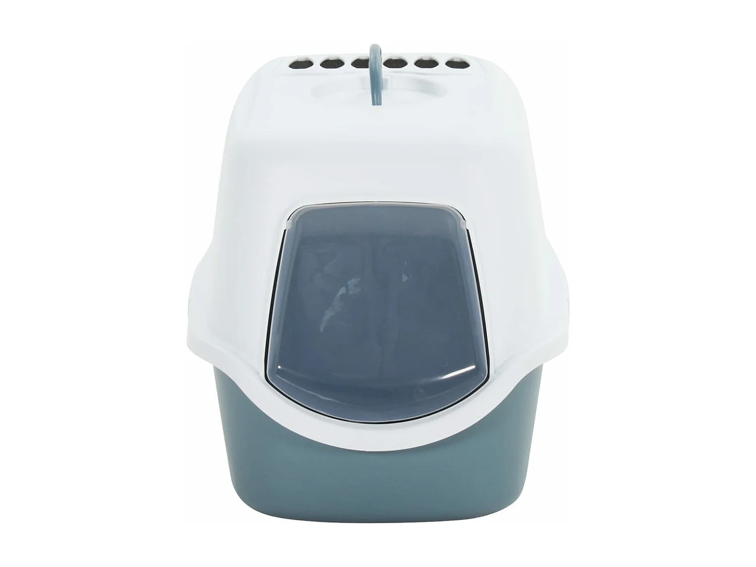 Bac à litière à chat et couvercle Blanc et bleu 56x40x40 cm PP RG3Q96412