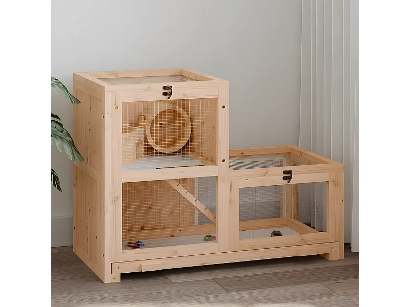 Gaiola para hamster 81x40x60 cm madeira de abeto maciça PT348484