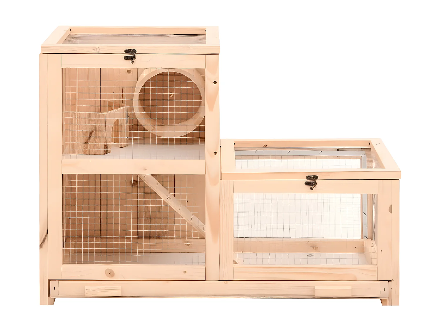 Gaiola para hamster 81x40x60 cm madeira de abeto maciça PT348484