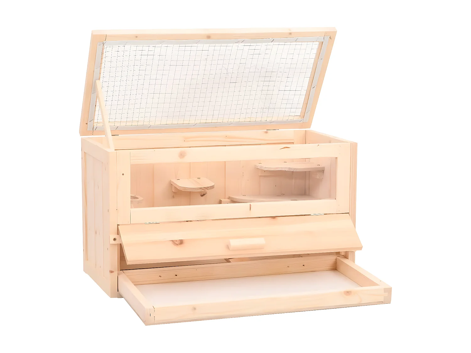 Gaiola para hamster 60x30x35 cm madeira de abeto maciça PT362598