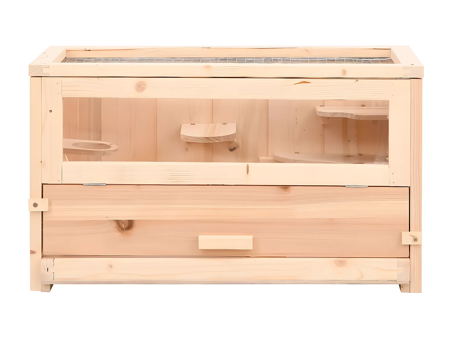 Jaula para hámster madera maciza abeto 60x30x35 cm ES152225