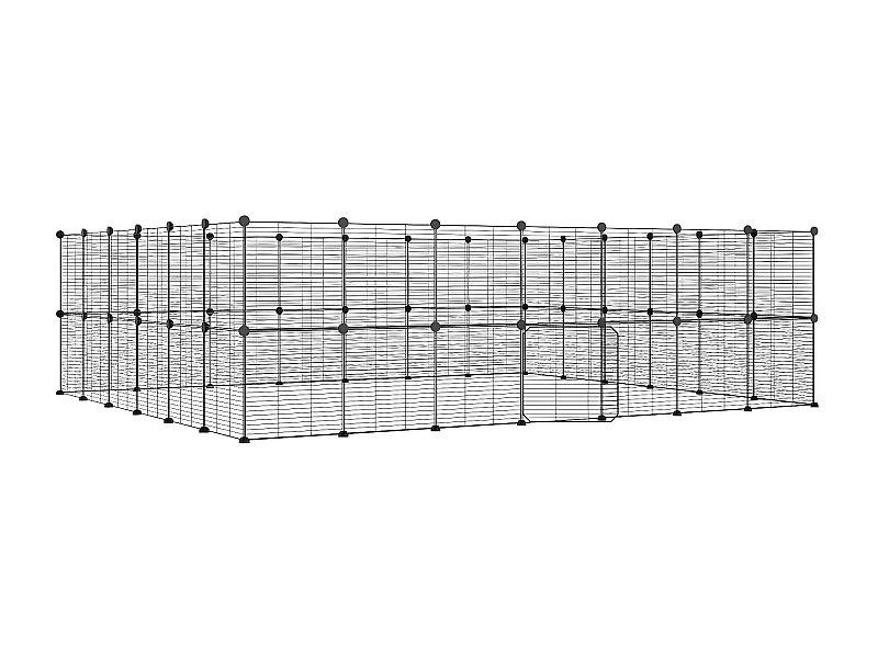 Gaiola p/ animais de 52 painéis c/porta 35x35 cm aço preto PT623831