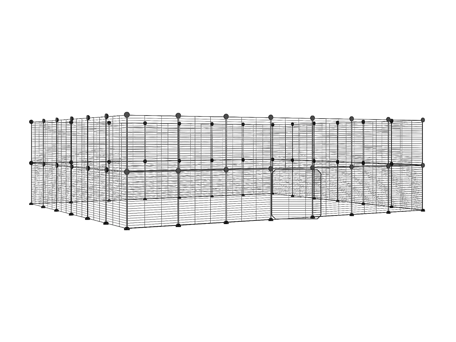 Cage animaux de compagnie à 52 panneaux et porte Noir 35x35 cm RG3Q14016