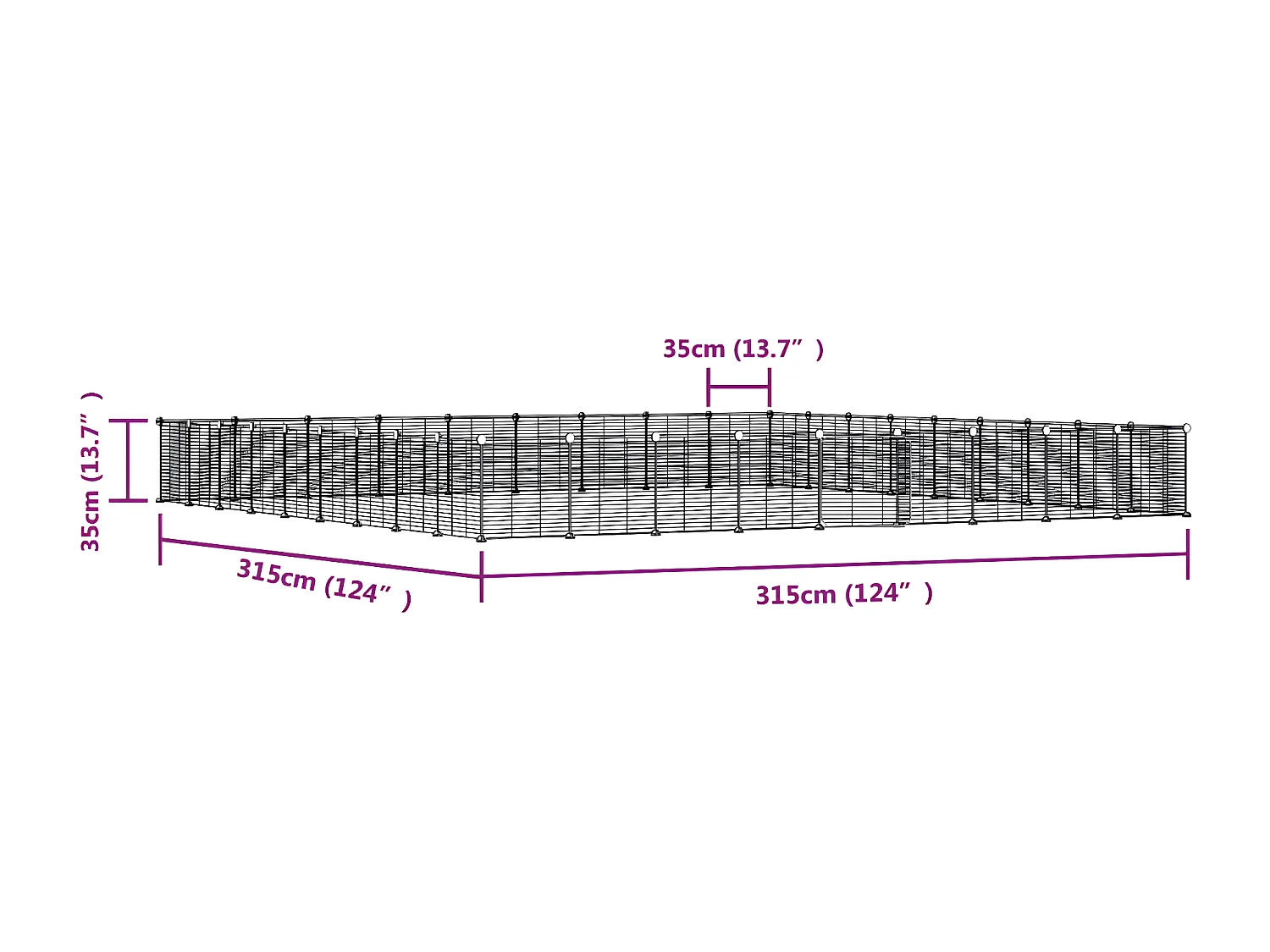 Cage animaux de compagnie à 36 panneaux et porte Noir 35x35 cm RG3Q75719