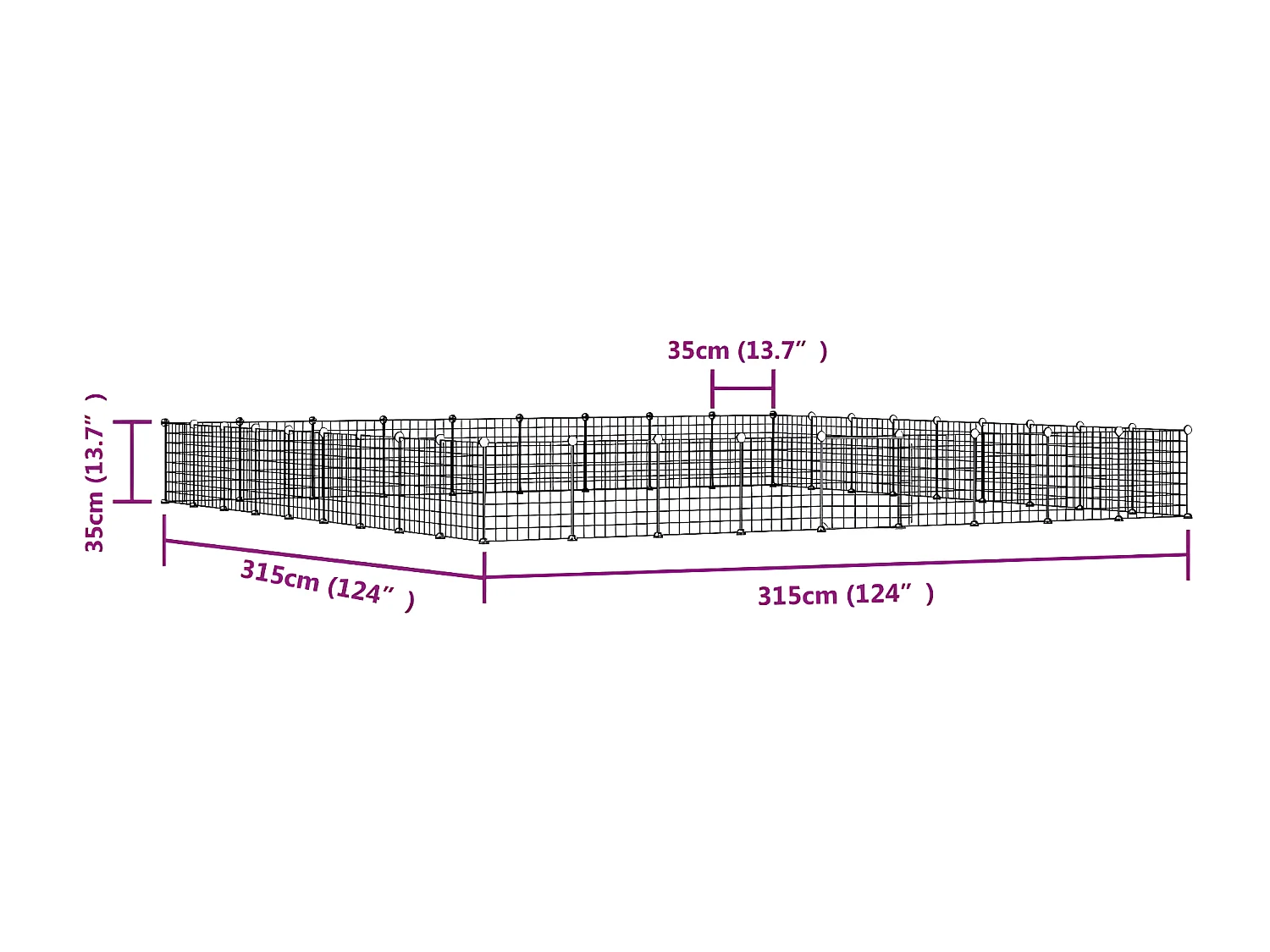 Cage animaux de compagnie à 36 panneaux et porte Noir 35x35 cm RG3Q38582