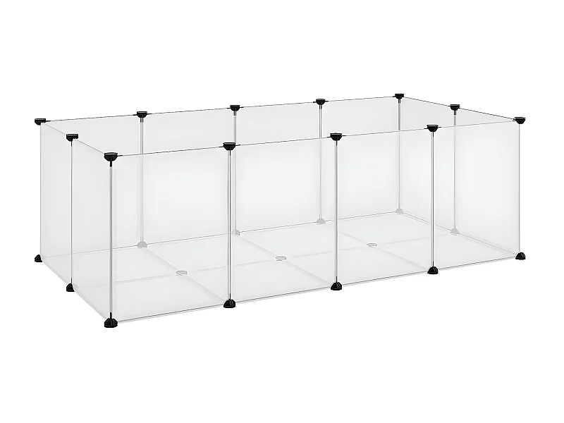 Gaiola p/ animais pequenos 144x74x46,5cm PP e aço transparente PT982857