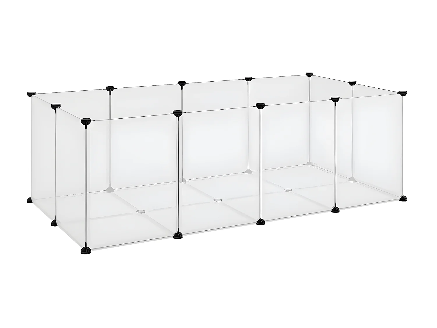 Gaiola p/ animais pequenos 144x74x46,5cm PP e aço transparente PT982857