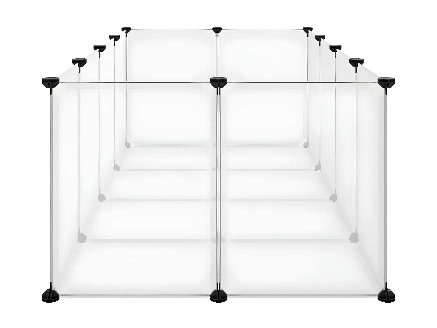 Gaiola p/ animais pequenos 144x74x46,5cm PP e aço transparente PT982857