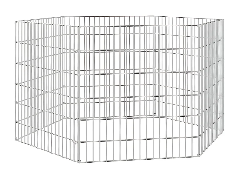 Recinto exterior p/ animais 6 painéis 54x60cm ferro galvanizado PT256569