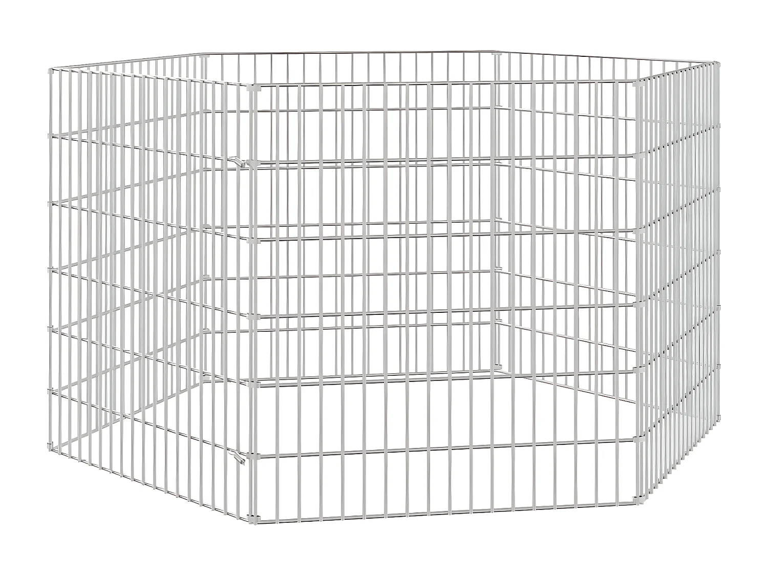 Recinto exterior p/ animais 6 painéis 54x60cm ferro galvanizado PT256569