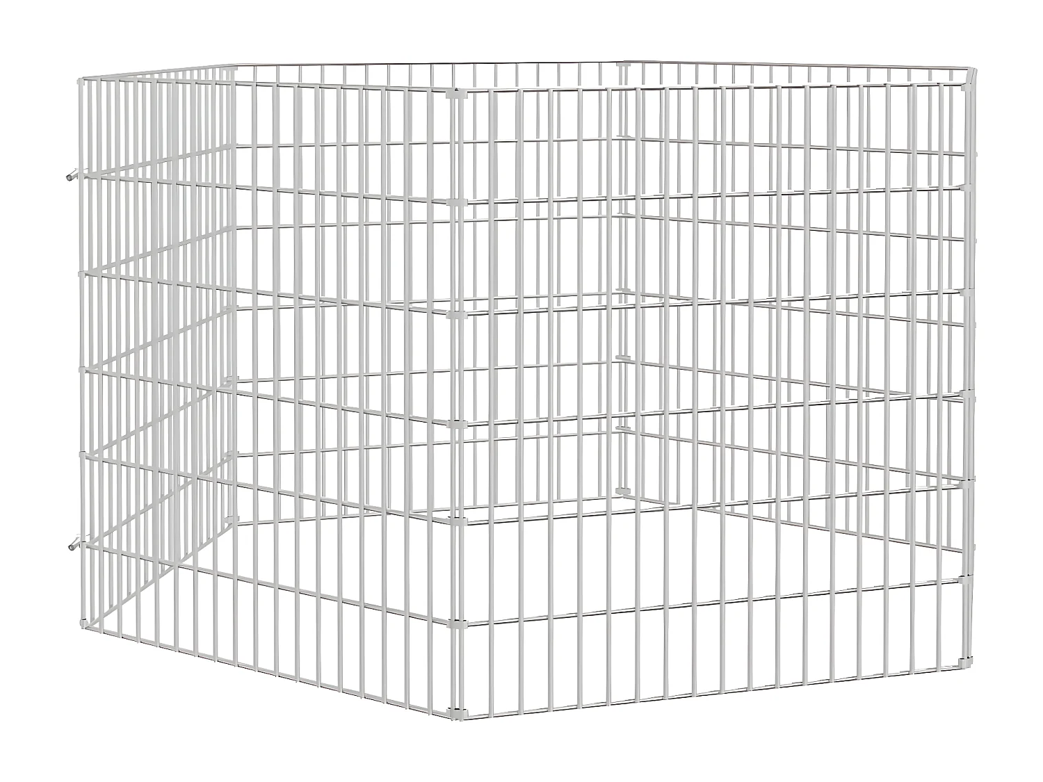 Recinto exterior p/ animais 6 painéis 54x60cm ferro galvanizado PT256569