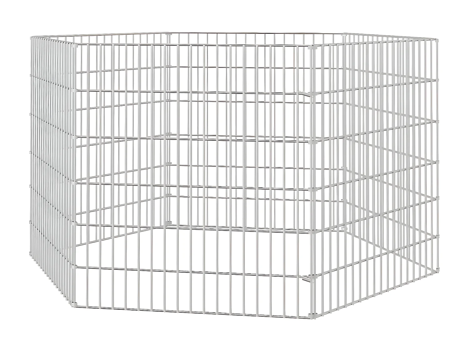 Recinto exterior p/ animais 6 painéis 54x60cm ferro galvanizado PT256569