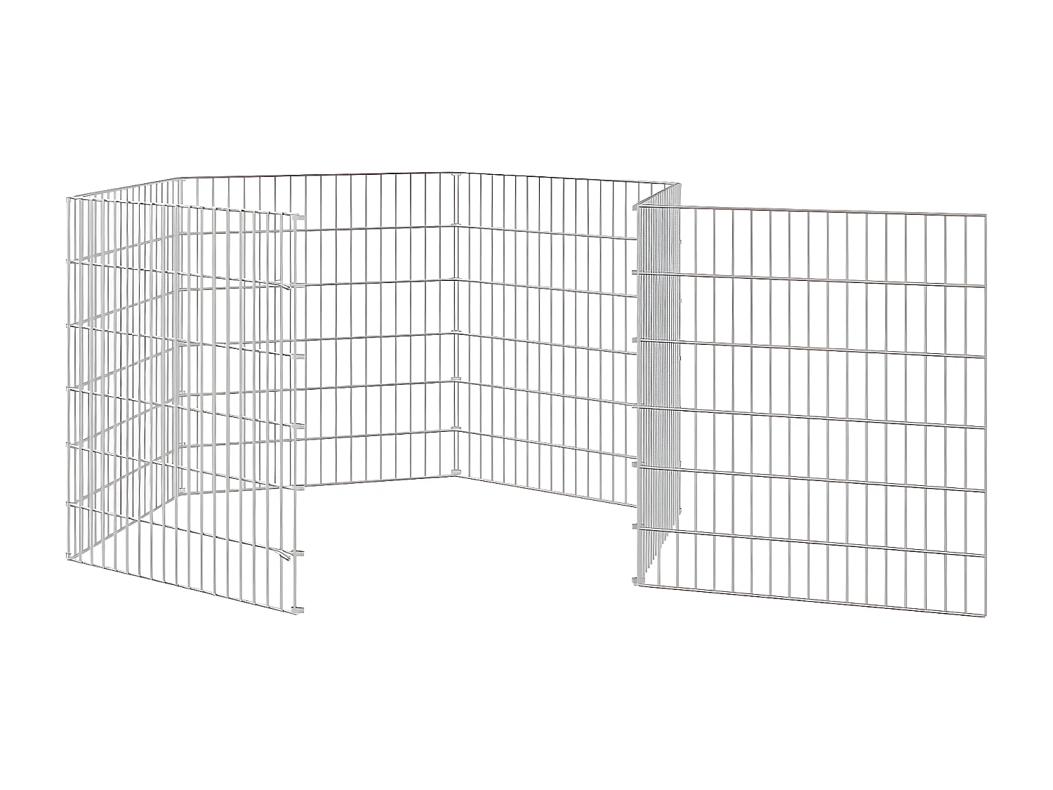 Recinto exterior p/ animais 6 painéis 54x60cm ferro galvanizado PT256569