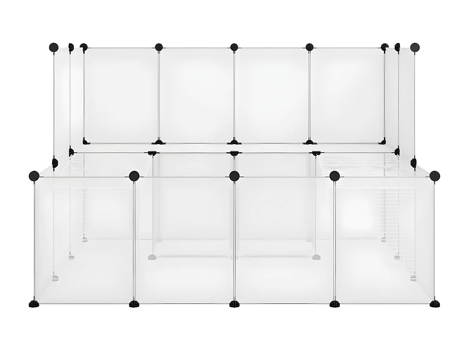 Gaiola p/ animais pequenos 143x107x93 cm PP e aço transparente PT221768