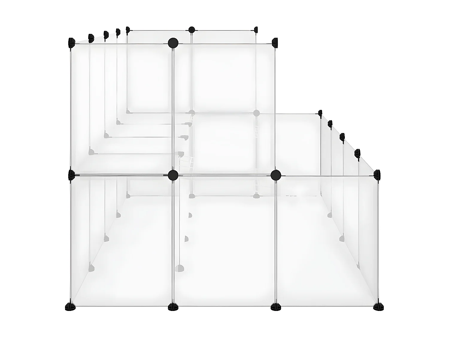 Gaiola p/ animais pequenos 143x107x93 cm PP e aço transparente PT221768