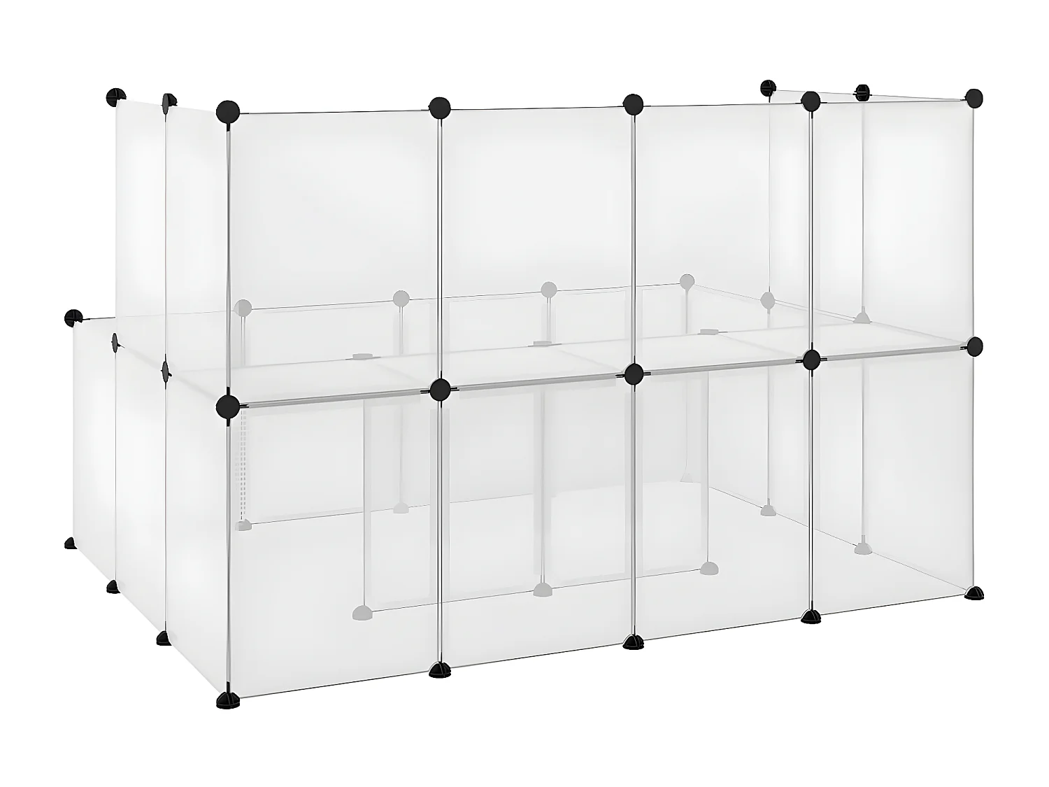 Gaiola p/ animais pequenos 143x107x93 cm PP e aço transparente PT221768