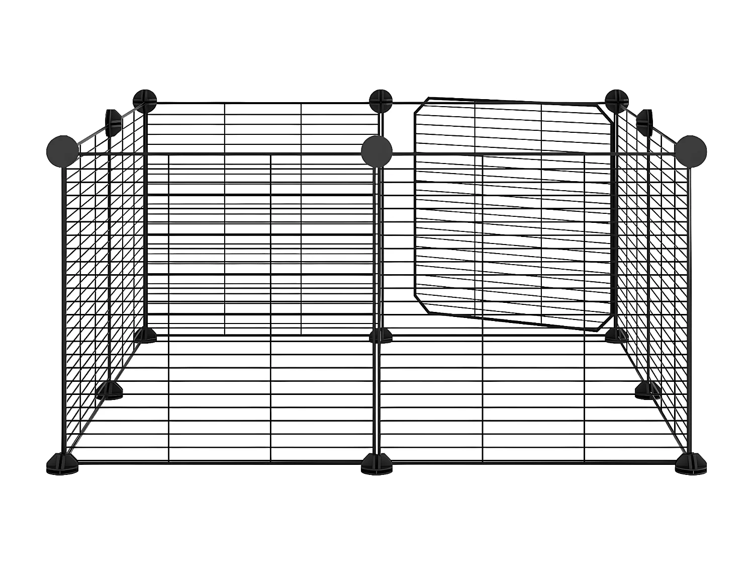 Jaula para mascotas de 8 paneles con puerta acero negro 35x35cm ES366735