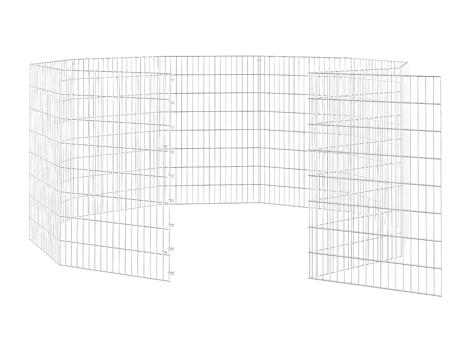 Cage à lapin 10 panneaux 54x80 cm Fer galvanisé RG3Q33764