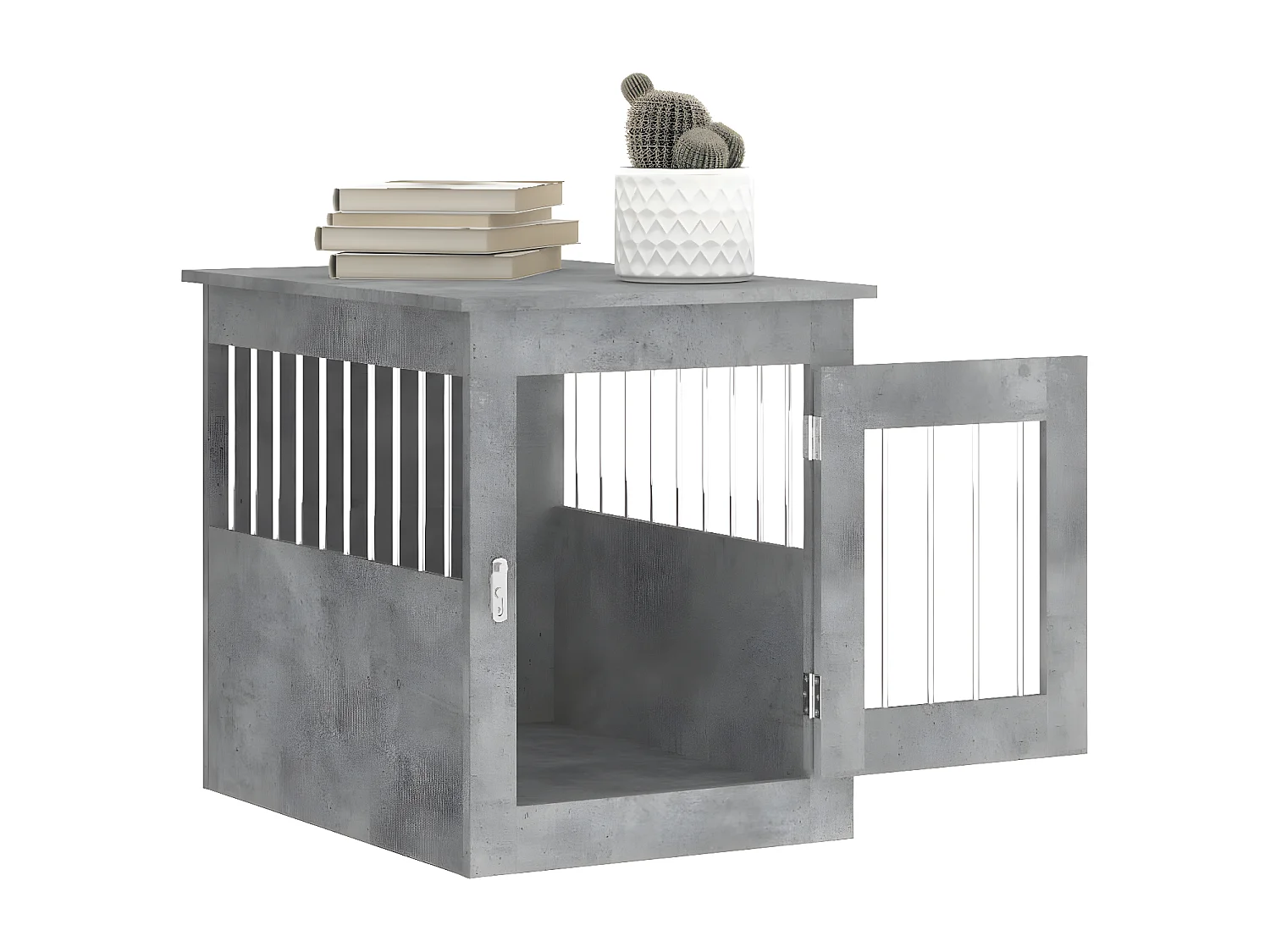 Meuble de cage pour chiens gris béton 55x75x65 cm RG3Q92308