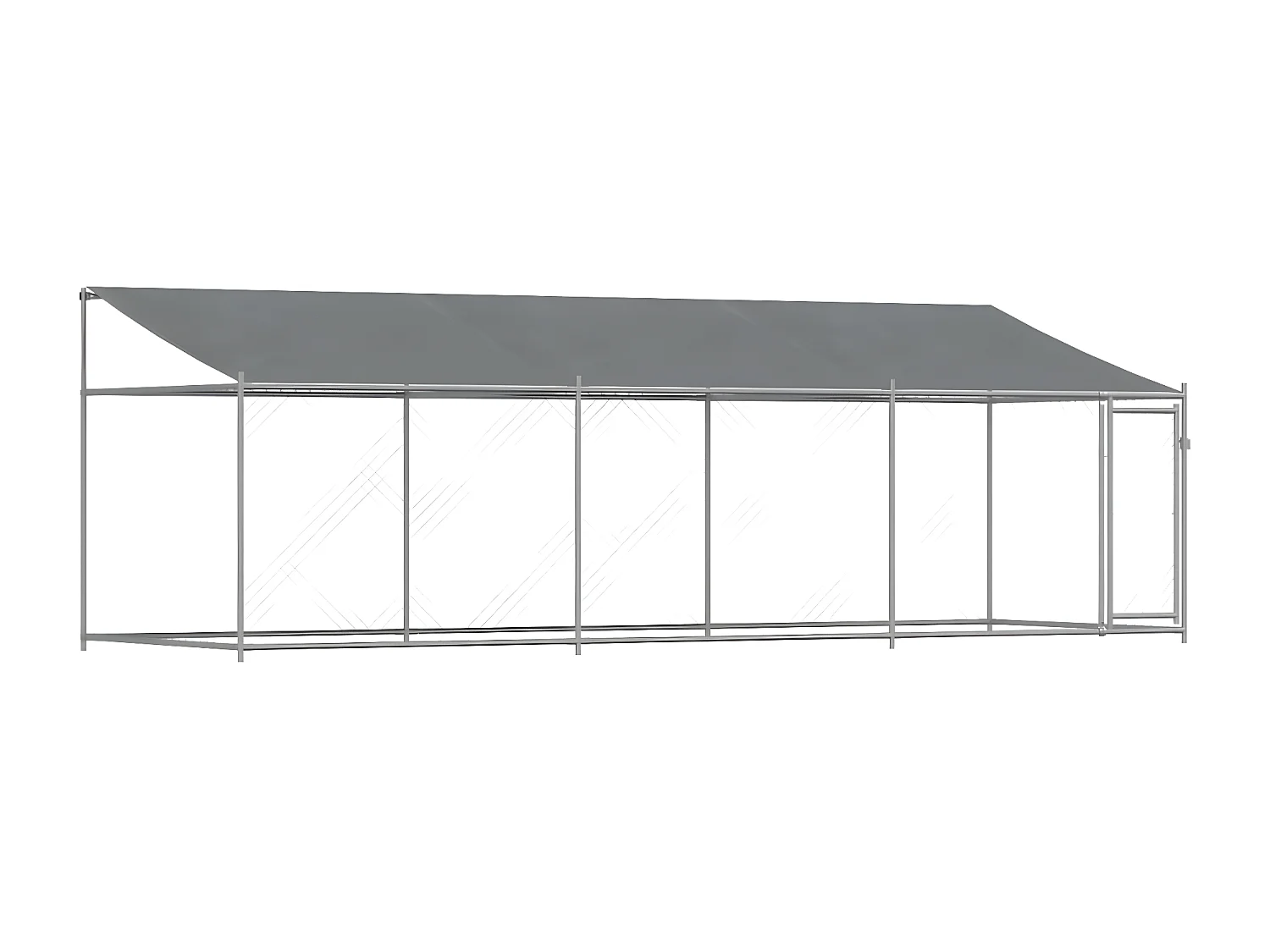 Jaula para cão com telhado/porta 6x2x2 m aço galvanizado cinza PT166777